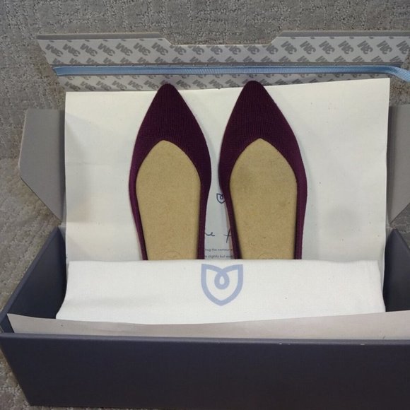 ROTHY'S The Merino Aubergine Purple Pointed Flat Shoes Women's Multiple Sizes - Picture 11 of 16